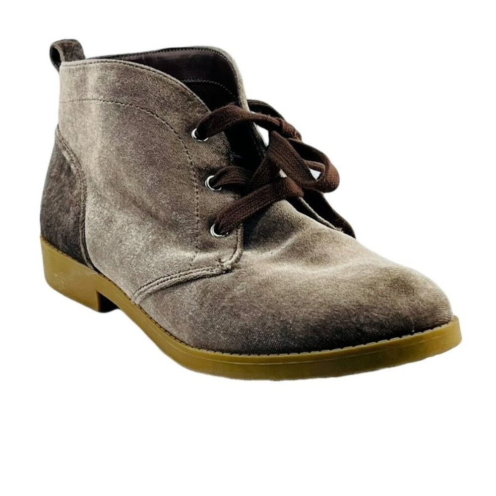 Indigo Rd. Womens Velvet Lace-Up Ankle Boots Size 6M Brown